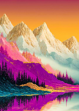 Vibrant Mountain Landscape Reflection
