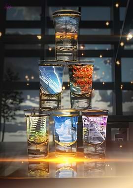 Anime Scenes in Shot Glasses