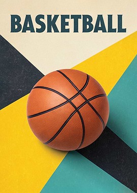 Basketball Poster with Geometric Background