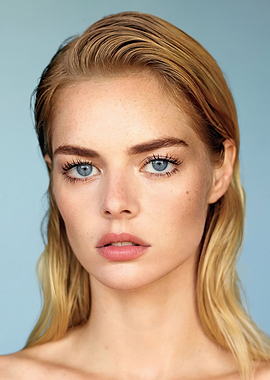 Close-up of a samara weaving face