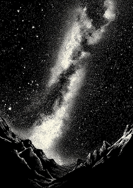 Starry Night Over Mountains