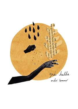 Collage of hands and rain with text