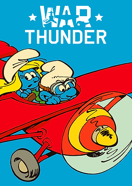Smurfs in a War Thunder Airplane