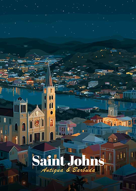 Saint Johns Antigua & Barbuda Nightscape