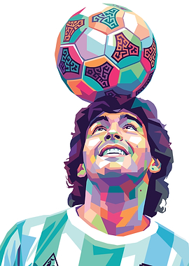 Diego Maradona with Soccer Ball