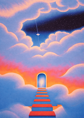 Stairway to Heaven Through Clouds