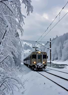 Train in a Snowy Landscape