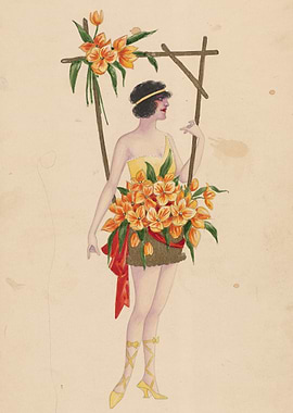 Woman in Floral Costume