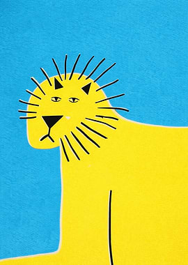 Yellow Lion Illustration