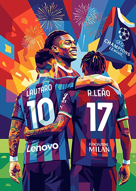 Football Players Celebrating Champions League