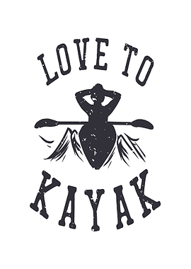 Love to Kayak Vintage Graphic