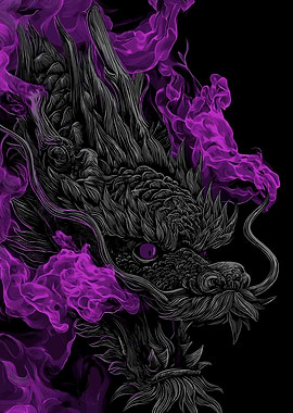 Dragon with Purple Smoke