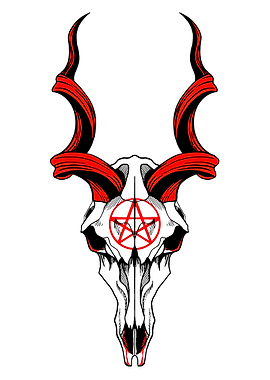 Demonic Goat Skull with Pentagram