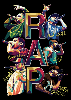 Pop Art RAP Musicians Collage