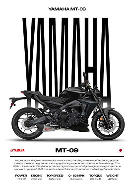 Yamaha MT-09 Motorcycle Poster