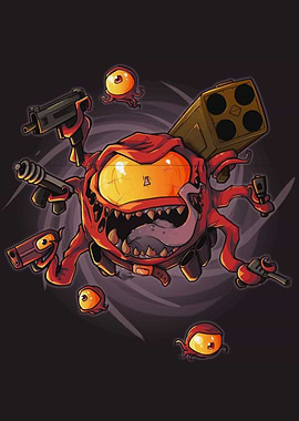 Monster with guns and eyes