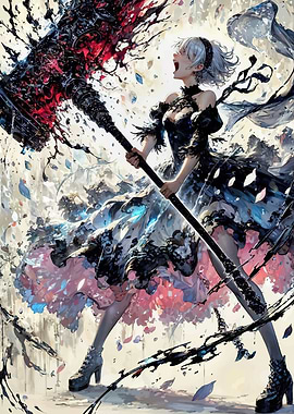 Girl with Giant Hammer