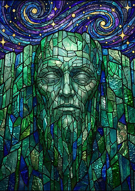 Stained Glass Wizard Portrait