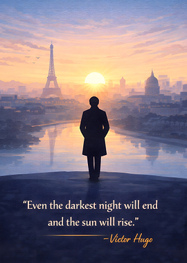 Man overlooking Paris at sunrise