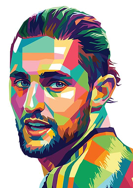 Adrien Rabiot Colorful Pop Art Portrait of a Man