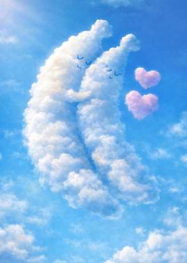 Banana Clouds Spooning in the Sky