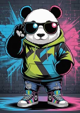 Cool Panda in Streetwear
