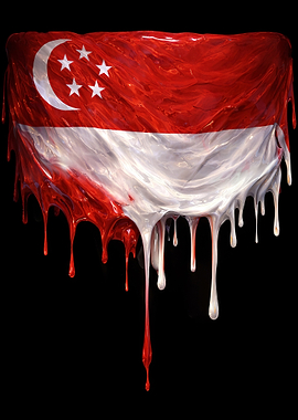 Dripping Singapore Flag