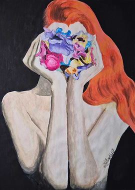 Woman with Floral Face
