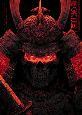 Demonic Samurai Warrior with Glowing Eyes