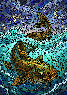 Stained Glass Catfish in Stormy Seas