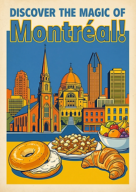 Discover Montreal Vintage Poster