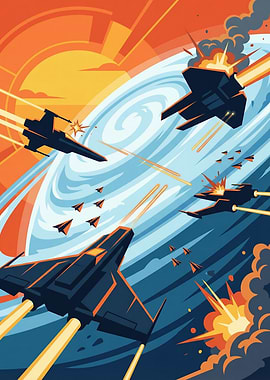 Space Battle with Fighter Jets