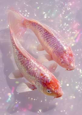 Sparkling Pink Koi Fish