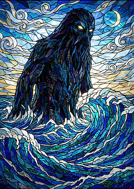 Stained Glass Sea Monster