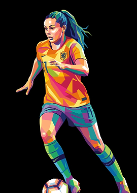 Lieke Marten Soccer Player Pop Art
