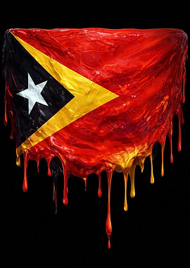 Dripping East Timor Flag