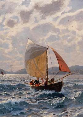 Sailboat on a Wavy Sea