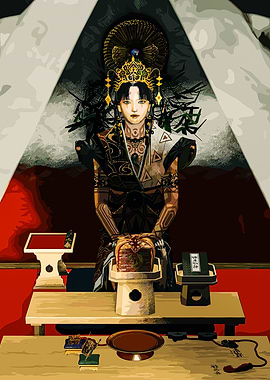 Empress with ceremonial offerings