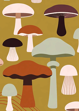 Retro Mushroom Pattern