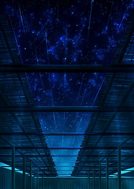 Futuristic Starry Corridor