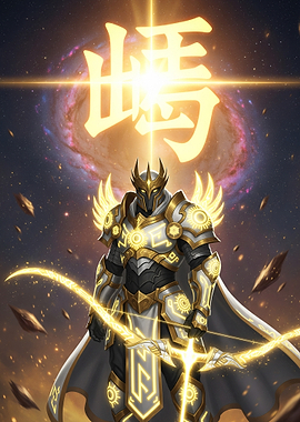 Cosmic Warrior with Golden Bow