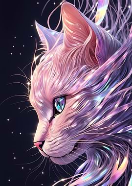 Fantasy Cat with Gemstone Eye