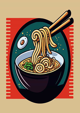 Bowl of Ramen with Chopsticks