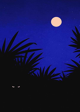 Mysterious Eyes in the Jungle Night