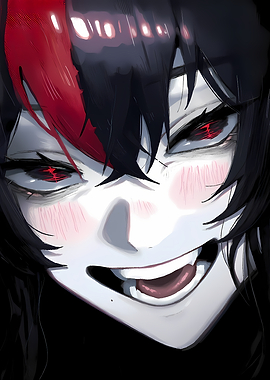 Anime Character with Red and Black Hair