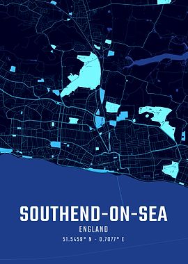Southend-on-Sea Midnight City Map