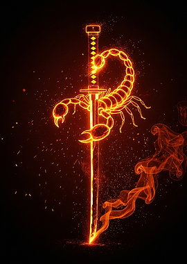 Scorpion Samurai Sword Fire