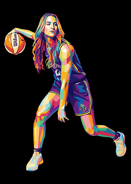 Sabrina Ionescu Basketball Player Pop Art