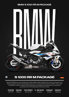 BMW S 1000 RR M Package Motorcycle Poster