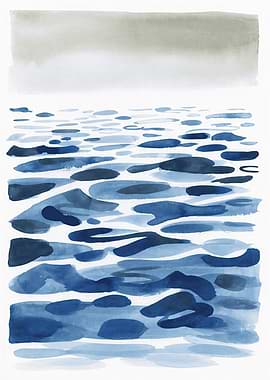 Abstract Water and Sky Painting